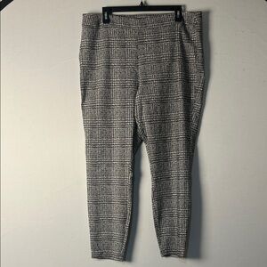 Nanette Lepore Pull On Ankle, Stretch Metallic Plaid XL, Pant XL